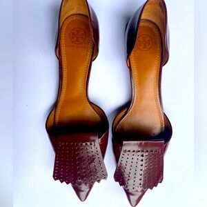 Pre-loved Tory Burch D’Orsay Flats, burgundy